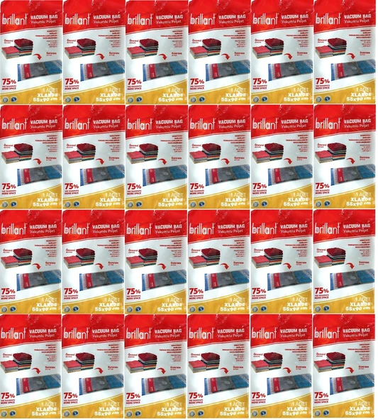 Brillant Vakumlu Poşet/Hurç 55*90CM XLarge (İç Adet 1) (24 Lü Set)
