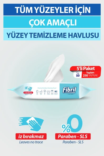 Fibril Yüzey Temizlik Havlusu 50 Yaprak XL Karma 2 Li Set Beyaz Sirke-Sabun-Temizlik Kokulu 100 Yp - 4