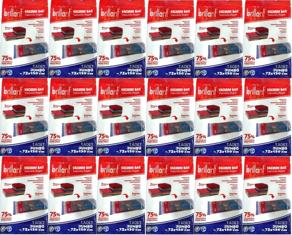 Brillant Vakumlu Poşet/Hurç 73*130CM Jumbo (İç Adet 1) (18 Li Set)