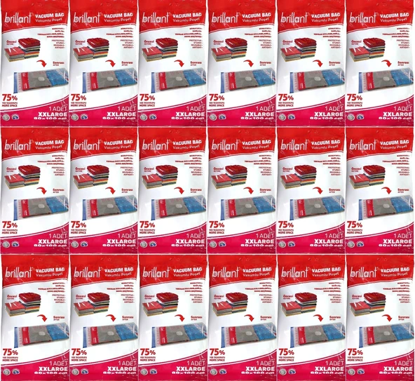 Brillant Vakumlu Poşet/Hurç 80*100CM XXLarge (İç Adet 1) (18 Li Set)