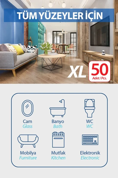 Fibril Yüzey Temizlik Havlusu 50 Yaprak XL Karma 10 Lu Set Beyaz Sirke-Sabun-Temizlik Kokulu 500 Yp - 6