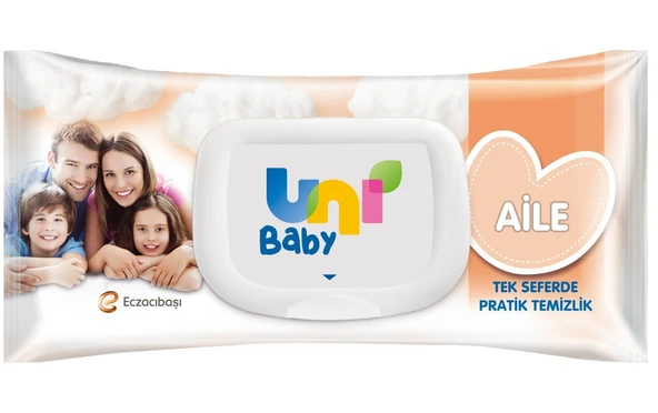 Uni Baby Islak Havlu Mendil 90 Yaprak Aile (2 Li Set) 180 Yaprak Plastik Kapaklı - 4