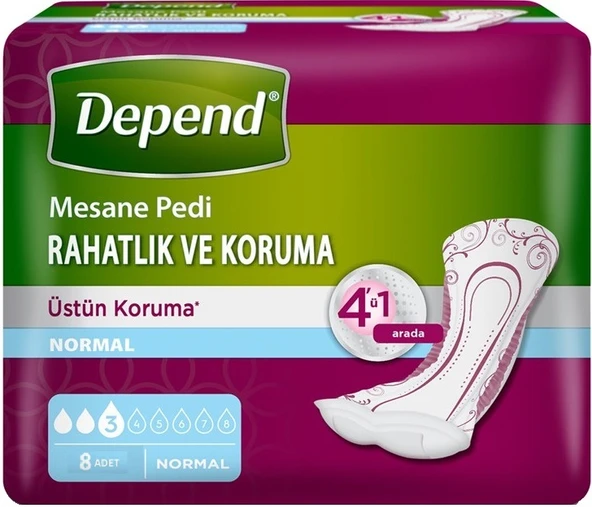 Depend Mesane Pedi Normal Rahatlık ve Koruma 48 Adet (4PK*12) - Resim 2