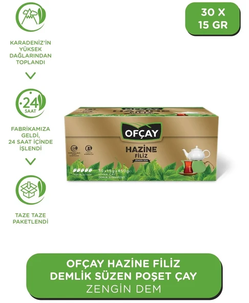 Ofçay Hazine Zengindem Demlik Poşet Siyah Çay 60 Adet*15GR (2PK*30) - 3