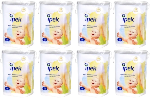 İpek Bebek Temizleme Pamuğu 480 Adet (8Pk*60)