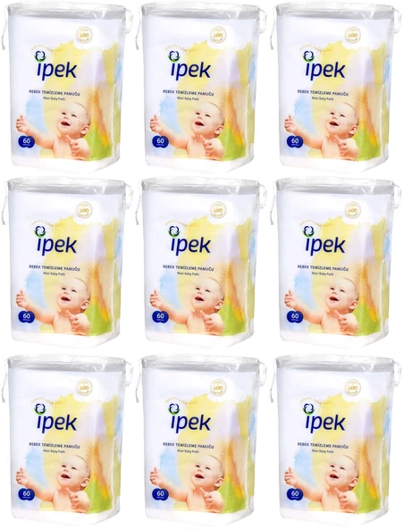 İpek Bebek Temizleme Pamuğu 540 Adet (9Pk*60) - 1