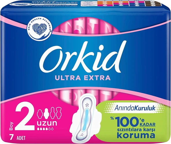 Orkid Hijyenik Ped Ultra Extra Koruma Uzun 7 Adet Standart Pk
