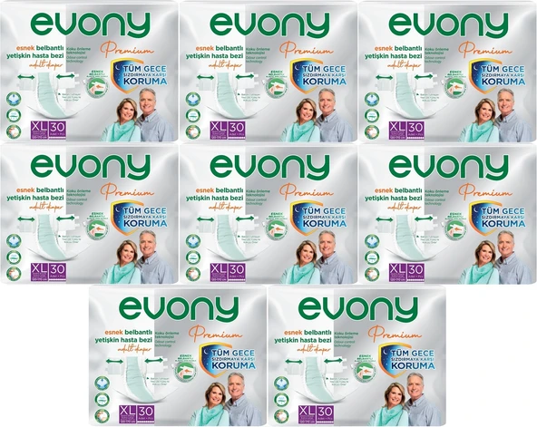 Evony Premium Hasta Bezi Yetişkin Bel Bantlı Tekstil Yüzey XL - Ekstra Büyük - Extra Large 240 Adet ürün görseli 1