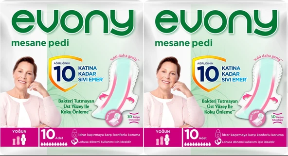 Evony Günlük Mesane Pedi Yoğun 20 Adet (2PK*10)