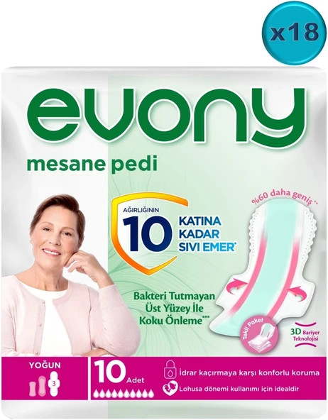 Evony Günlük Mesane Pedi Yoğun 180 Adet (18PK*10)