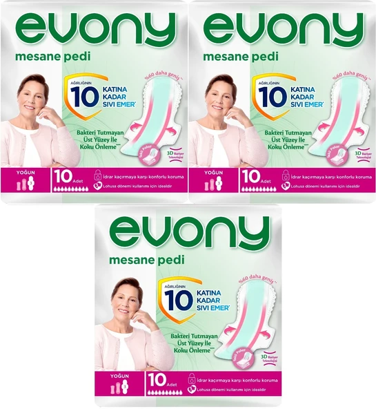 Evony Günlük Mesane Pedi Yoğun 30 Adet (3PK*10)