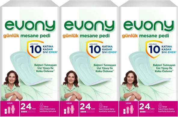 Evony Günlük Mesane Pedi Uzun 72 Adet (3PK*24)