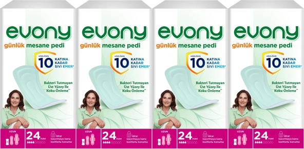 Evony Günlük Mesane Pedi Uzun 96 Adet (4PK*24)
