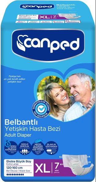 Canped Hasta Bezi Yetişkin Bel Bantlı XL- Ekstra Büyük Boy 7 Adet Tekli Pk