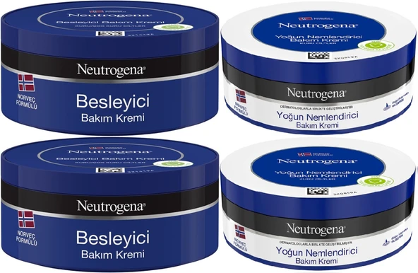 Neutrogena Norveç Formülü Bakım Kremi 200 ML (Karma 4 Lü Set Besleyici  ve Yoğun)