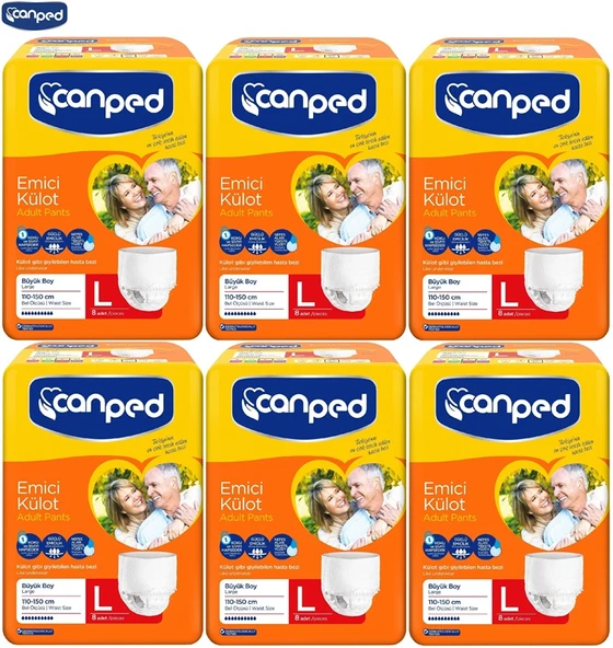 Canped Emici Külot Hasta Bezi Büyük-Large 48 Adet (6Pk*8) ürün görseli 1