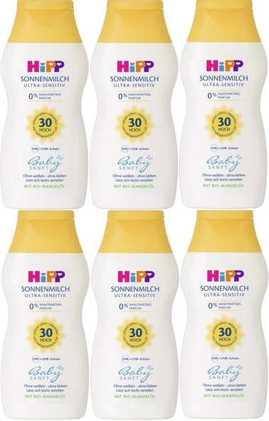 Hipp Babysanft Bebek Güneş Sütü 200Ml (30 Faktör) (6 Lı Set)