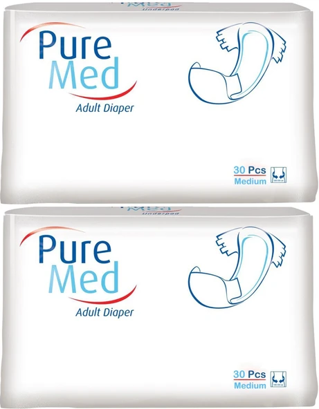 Puremed Hasta Bezi Bel Bantlı Tekstil Yüzey Medium M-Orta 60 Adet (2PK*30)