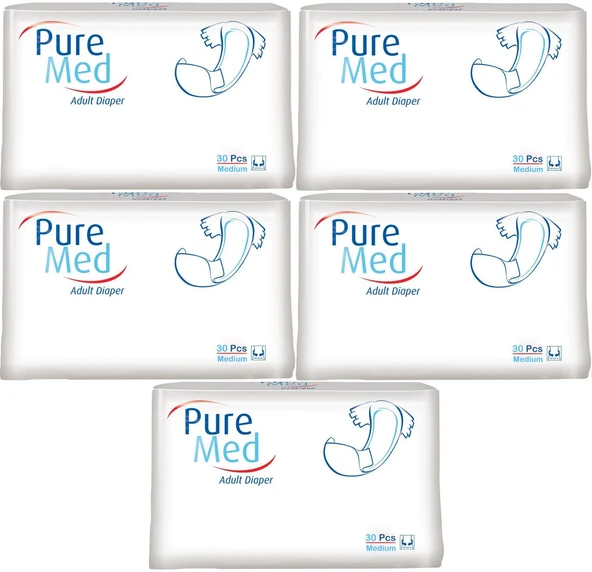 Puremed Hasta Bezi Bel Bantlı Tekstil Yüzey Medium M-Orta 150 Adet (5PK*30)