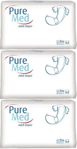 Puremed Hasta Bezi Bel Bantlı Tekstil Yüzey Medium M-Orta 90 Adet (3PK*30)