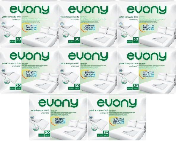 Evony Hasta Yatak Koruyucu Örtü 60*90CM 240 Adet (8PK*30) (Kaymaz Özellikli)