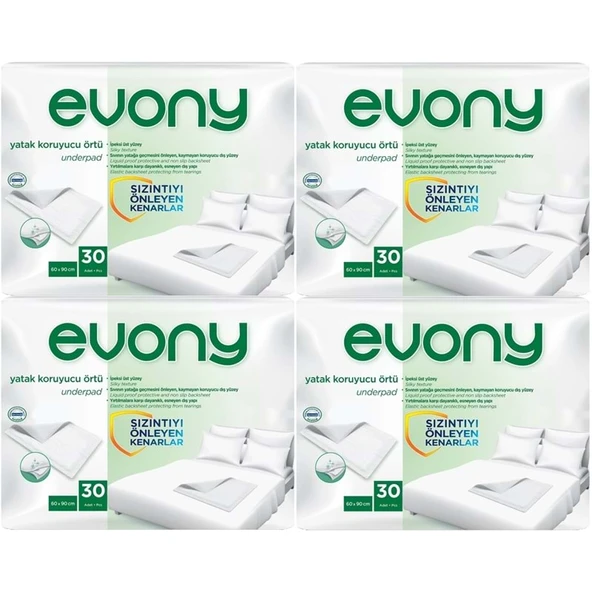 Evony Hasta Yatak Koruyucu Örtü 60*90CM 120 Adet (4PK*30) (Kaymaz Özellikli) - 1