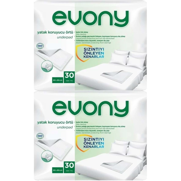 Evony Hasta Yatak Koruyucu Örtü 60*90CM 60 Adet (2PK*30) (Kaymaz Özellikli) - 1
