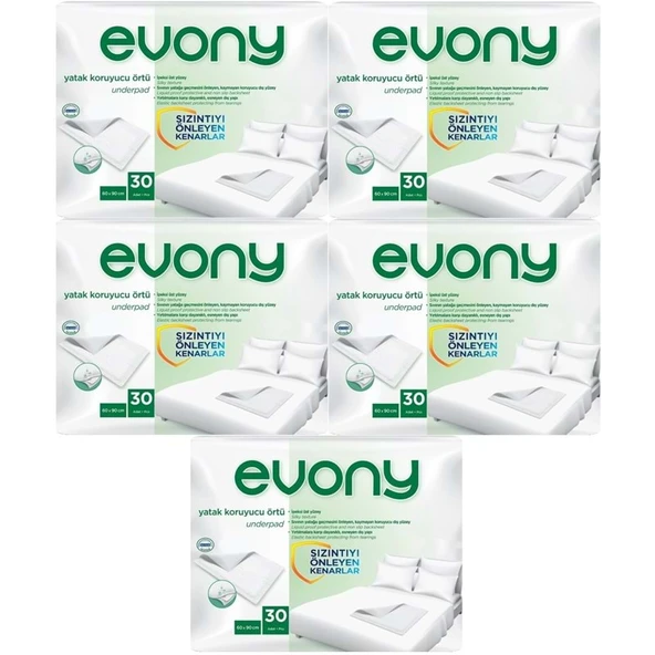 Evony Hasta Yatak Koruyucu Örtü 60*90CM 150 Adet (5PK*30) (Kaymaz Özellikli) - 1