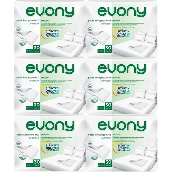 Evony Hasta Yatak Koruyucu Örtü 60*90CM 180 Adet (6PK*30) (Kaymaz Özellikli) - 1