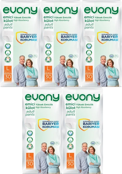 Evony Hasta Bezi Yetişkin Emici Külot L - Büyük - Large 150 Adet (5PK*30) ürün görseli 1