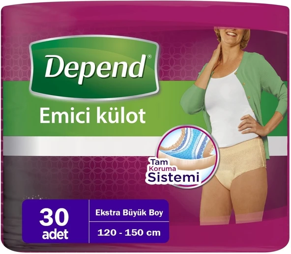 Depend Emici Külot Hasta Bezi XL - Extra Büyük Kadın (30 Adet)
