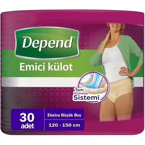 Depend Emici Külot Hasta Bezi XL - Extra Büyük Kadın (30 Adet) ürün görseli 1