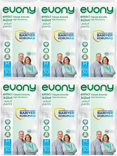 Evony Hasta Bezi Yetişkin Emici Külot M-Orta 180 Adet (6PK*30)