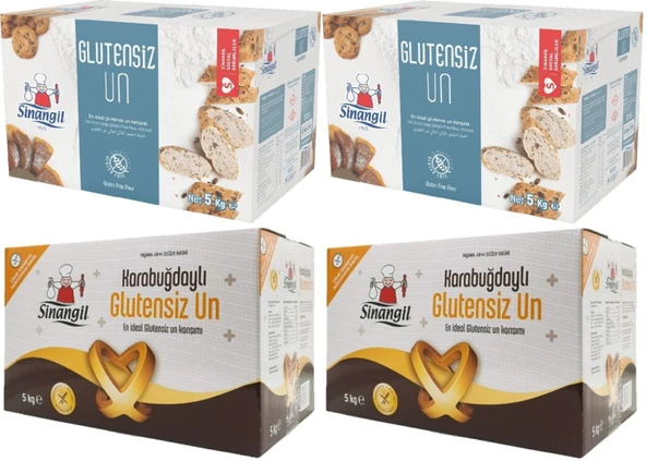 Sinangil Glutensiz Un 10KG (10000GR) + Glutensiz Karabuğdaylı 10KG (10000GR) Toplam:20KG