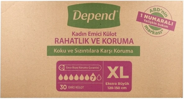 Depend Emici Külot Hasta Bezi XL - Extra Büyük Kadın 180 Adet (6PK*30) - Resim 5
