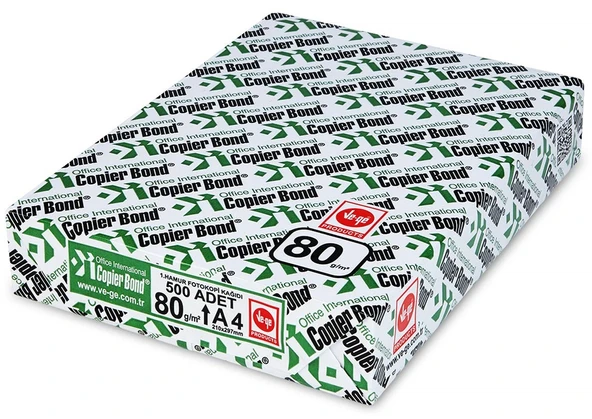 Copier Bond (Ve-Ge) A4 80GR/M2 Fotokopi Kağıdı 22500 Adet (45PK*500) - Resim 2
