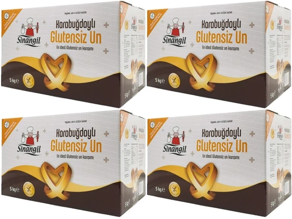 Sinangil Glutensiz Un 20KG (20000GR) Kutu Karabuğdaylı (4PK*5Kg)