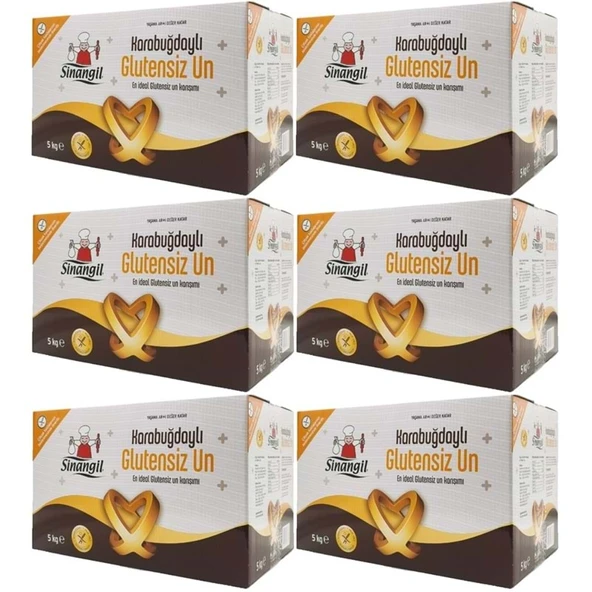 Sinangil Glutensiz Un 30KG (30000GR) Kutu Karabuğdaylı (6PK*5Kg) - 2