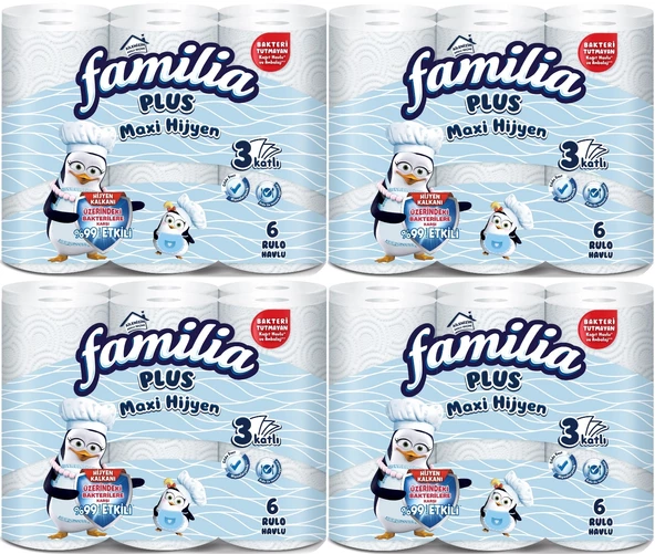 Familia Kağıt Havlu (3 Katlı) Plus Maxi Hijyen 24 Lü Paket (4PK*6)