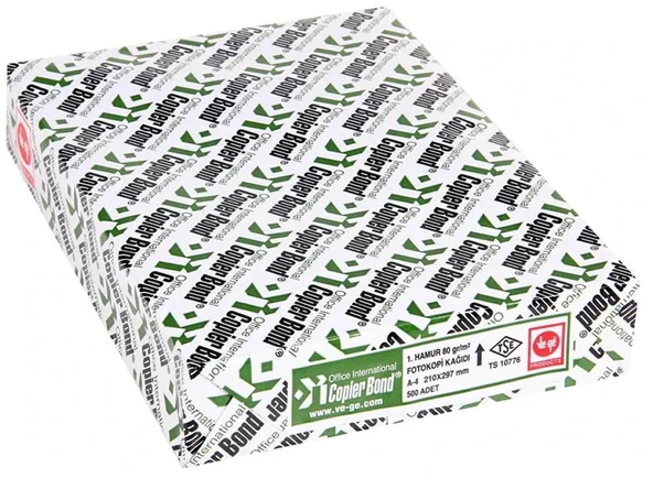 Copier Bond (Ve-Ge) A4 80GR/M2 Fotokopi Kağıdı 2500 Adet (5PK*500) 1 KOLİ - Resim 2