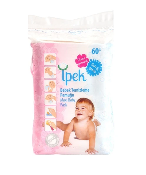 İpek Bebek Temizleme Pamuğu 120 Adet (2Pk*60) - 2