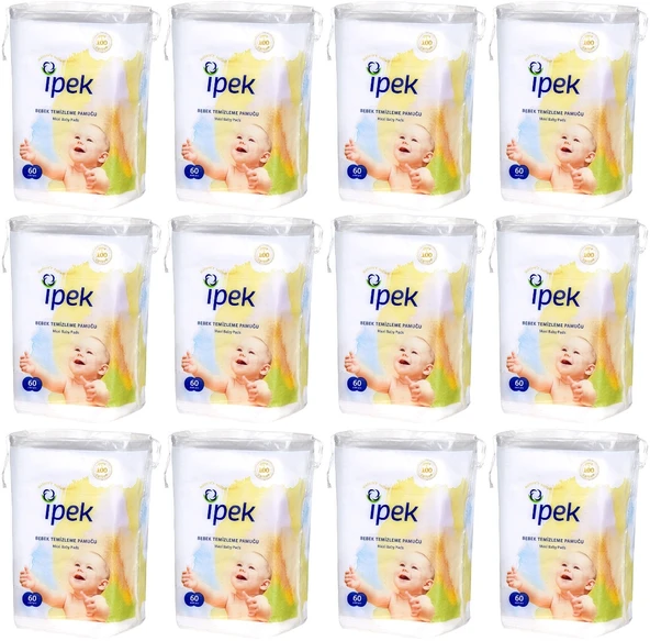 İpek Bebek Temizleme Pamuğu 720 Adet (12Pk*60) - 1