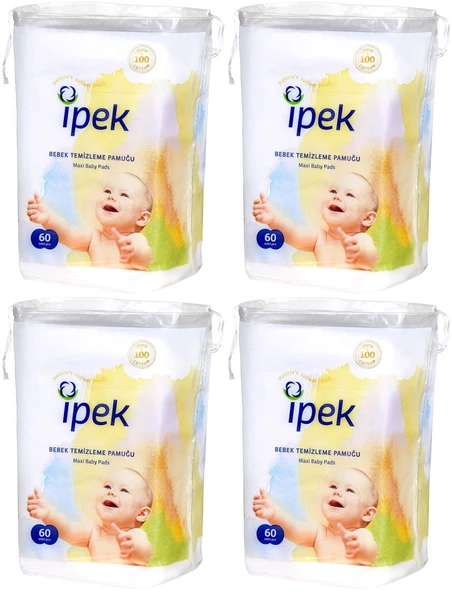 İpek Bebek Temizleme Pamuğu 240 Adet (4Pk*60) - 1