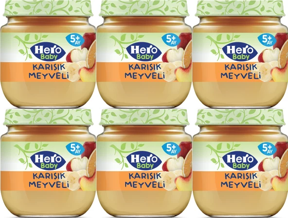 Hero Baby Kavanoz Maması 125GR Karışık Meyveli 6 Lı Set