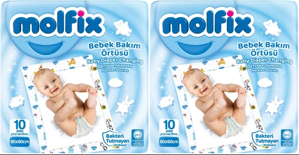 Molfix Bebek Bakım Alt Açma Örtüsü 2 Li Set 20 Adet (2Pk*10)