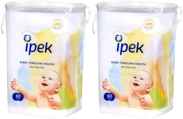 İpek Bebek Temizleme Pamuğu 120 Adet (2Pk*60) - 1