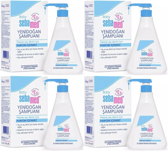 Sebamed Bebek Şampuanı 500ML Pompalı (Yenidoğanlar İçin) (4 Lü Set) ürün görseli
