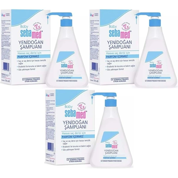 Sebamed Bebek Şampuanı 500ML Pompalı (Yenidoğanlar İçin) (3 Lü Set) ürün görseli 1