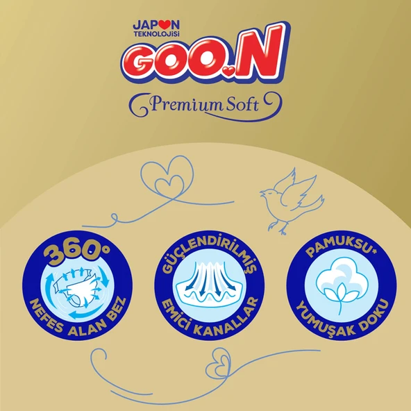 Goon Premium Soft Bebek Bezi Beden:2 (4-8Kg) Mini 184 Adet Jumbo Aylık Pk - 5