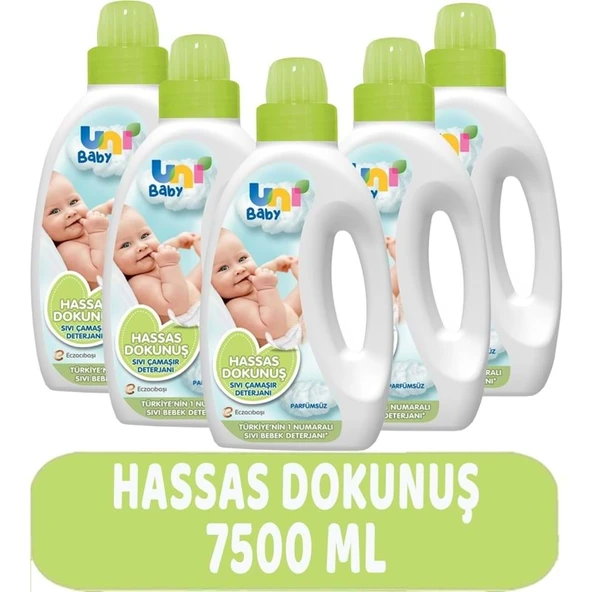Uni Baby Çamaşır Deterjanı Sensitive 1500ML Hassas Dokunuş (Yeşil) (5 Li Set) ürün görseli